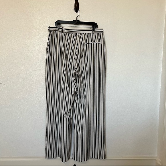 2/$30 ASOS plus size wide leg pants.  White and black striped.  Size 14. - Picture 5 of 13